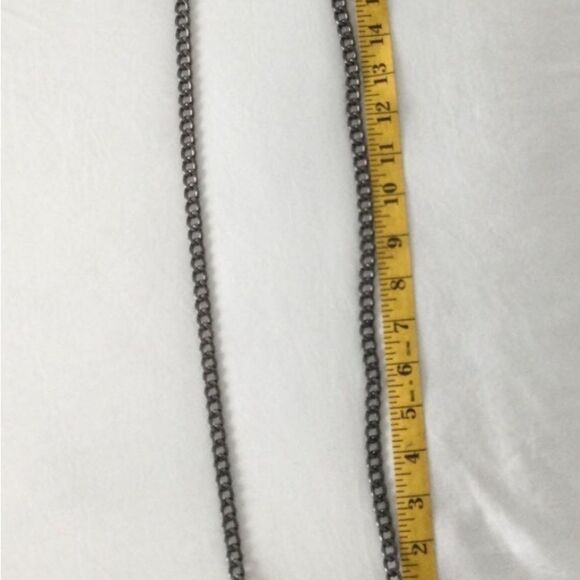 Handbag Phone Case Gunmetal Colored Chain Cross Body Leather Silver Color Silver - Picture 9 of 9